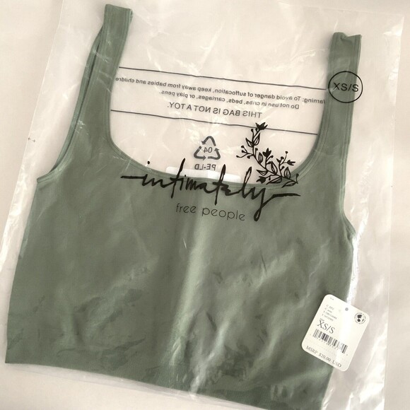 Free People Scoop Neck Top Women Size XS/S Army Green - Picture 9 of 14